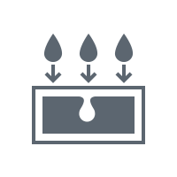 Icono que ilustra gotas de lluvia para demostrar que es que los impermeabilizantes penetran las superficies y llenan huecos donde puede ingresar el agua.
