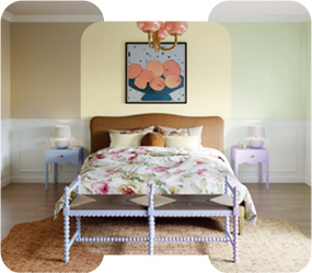 Color Visualizer bedroom shot in 3 different shades of color